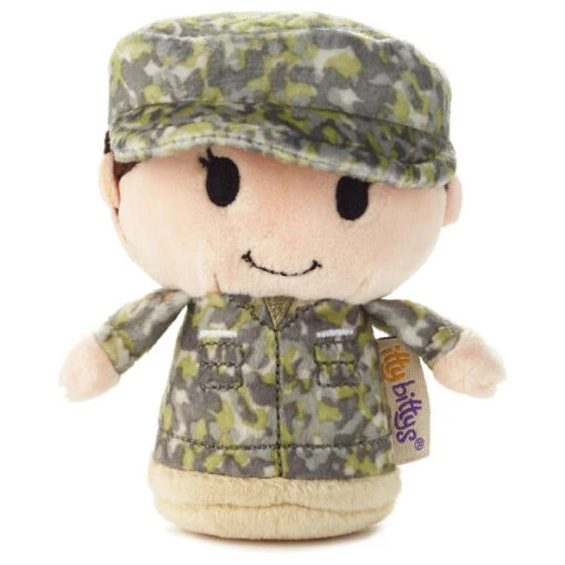 Hallmark Itty Bittys® Green Camo Military Girl Plush -Hot Sale Toy Store 0001KDD1195