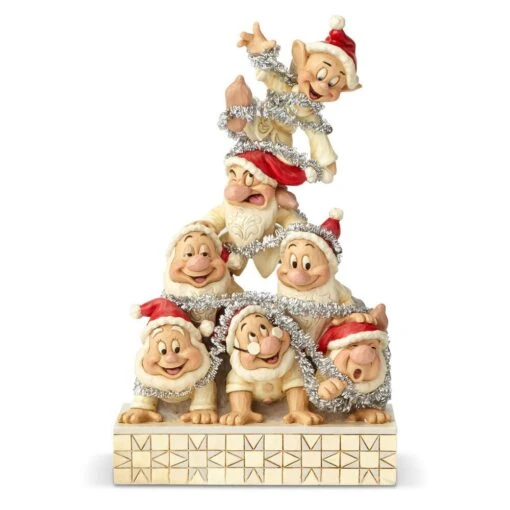 Jim Shore Disney Woodland Snow White's Seven Dwarfs Holiday Decorating Figurine "Precarious Pyramid" -Hot Sale Toy Store 6000942