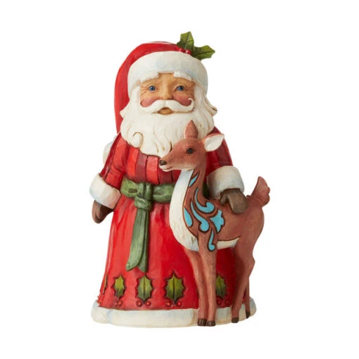 Jim Shore By Enesco A Time For Peace Santa With Deer Pint Sized Figurine -Hot Sale Toy Store 6006656 high res