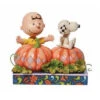 Jim Shore Peanuts Snoopy And Charlie Brown In Pumpkin Patch "Pumpkin Treats" Figurine -Hot Sale Toy Store 6008962