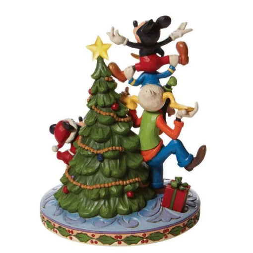 Jim Shore Disney Merry Tree Trimming Fab 5 Mickey Minnie Donald Pluto Goofy Decorating Tree Figurine -Hot Sale Toy Store 6008979 1