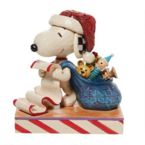 Jim Snore Peanuts Santa Snoopy With Bag Of Toys And List "Checking It Twice" Figurine -Hot Sale Toy Store 6010323