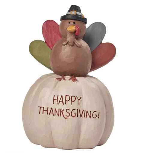 White Pumpkin With Turkey - Happy Thanksgiving -Hot Sale Toy Store 648c91f790cba54a2683aa49