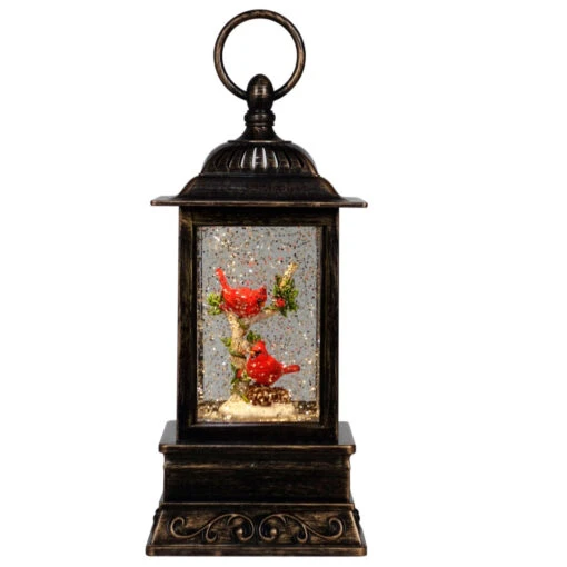 Cardinal Bird Couple On BranchGlitter Light Up Lantern 10.5" -Hot Sale Toy Store 71225 C