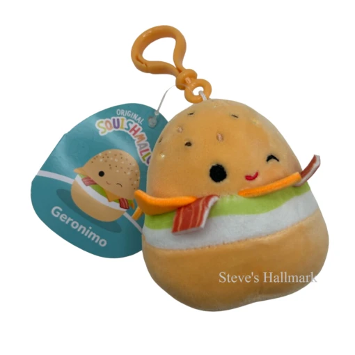 Squishmallow Geronimo The Bagel Breakfast 3.5" Clip Stuffed Plush By Kelly Toy -Hot Sale Toy Store Geromio PhotoRoom.png PhotoRoom