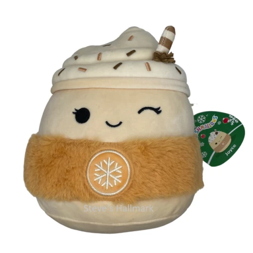 Christmas Squishmallow Joyce The Eggnog With Whipped Cream 8" Stuffed Plush By Kelly Toy -Hot Sale Toy Store Joyce