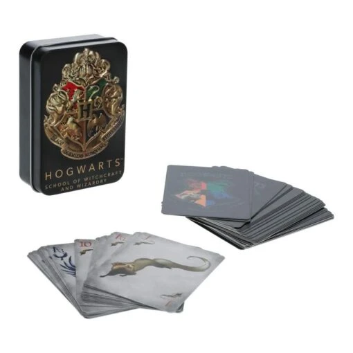 Hogwarts Playing Cards In A Tin Black -Hot Sale Toy Store PP11186HP