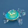 Aloha Sea Turtle With 22Kt Gold Trim And Hawaiian Flower Glass Figurine -Hot Sale Toy Store S2261