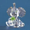 22Kt Gold Trimmed Lucky The Elephant With Green Clover Glass Figurine -Hot Sale Toy Store S3 175 L