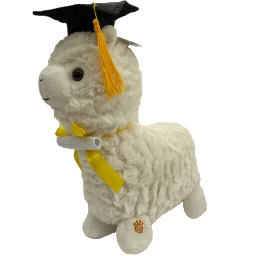 Graduation Light Up Musical Plush Stuffed Animal 12" Llama Cream Color -Hot Sale Toy Store lamb1